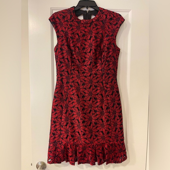 ABS Allen Schwartz Red mini dress with open back. Worn twice. Great quality! - Picture 1 of 6